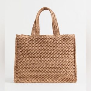 Brand new with tags H&M Beige Large Straw Shopper Tote Bag